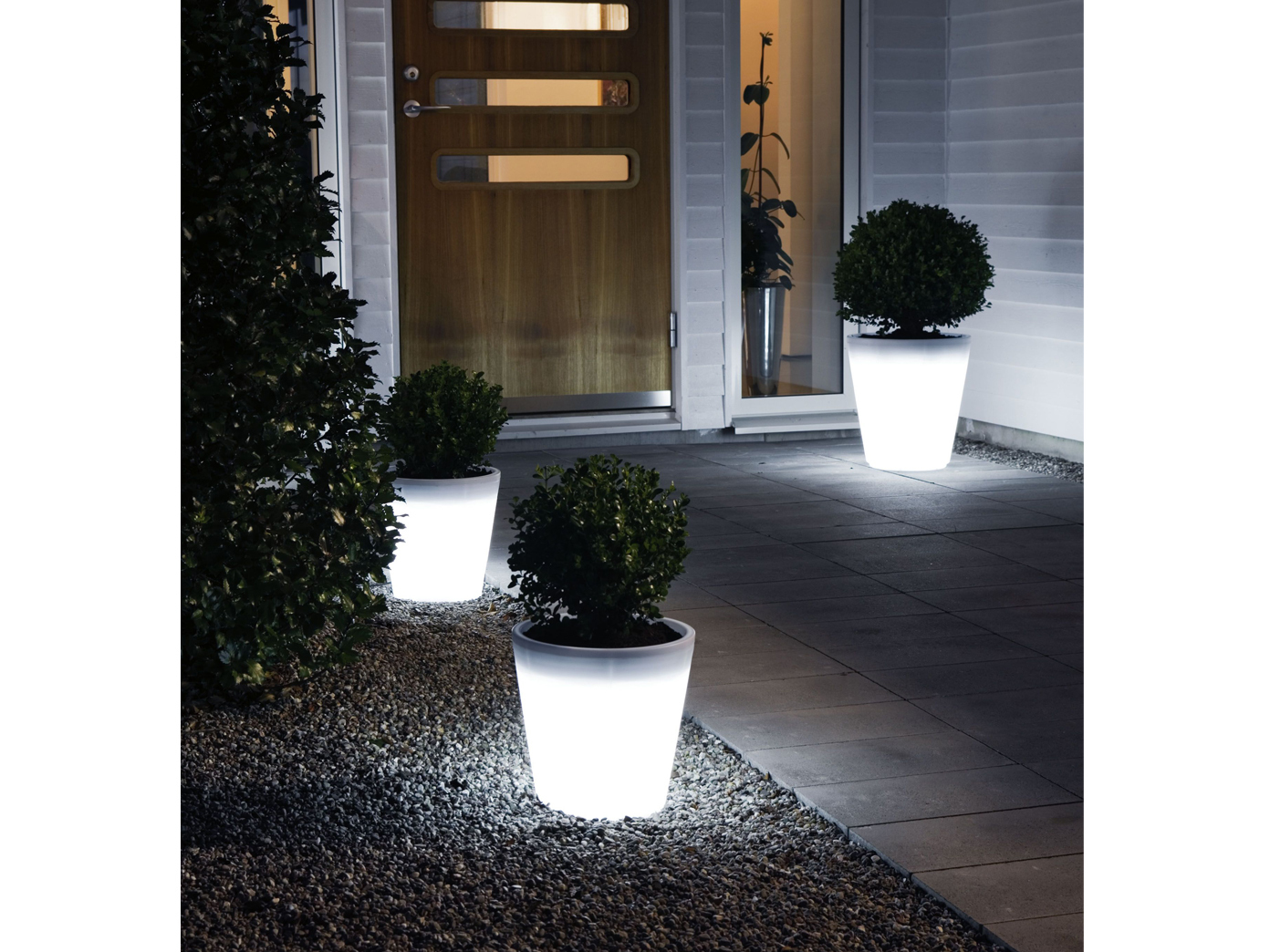 Beleuchteter LED Blumentopf Blumenkübel Pflanzkübel